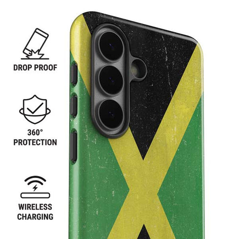 Jamaica Flag Distressed Galaxy S26 Plus Impact Case