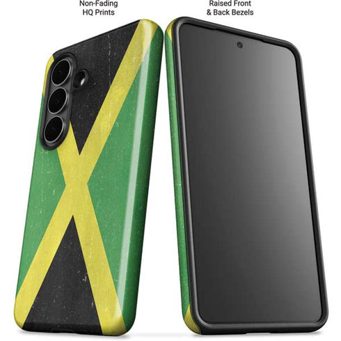 Jamaica Flag Distressed Galaxy S26 Plus Impact Case