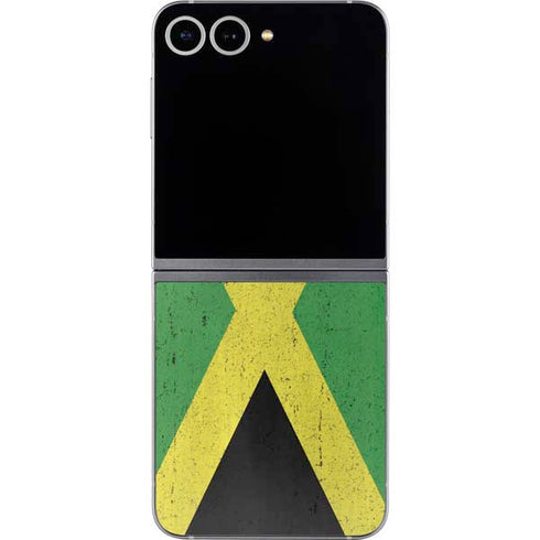 Jamaica Flag Distressed Galaxy Z Flip6 Skin