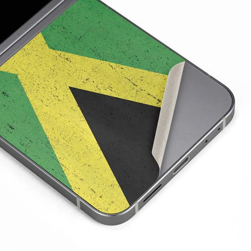 Jamaica Flag Distressed Galaxy Z Flip6 Skin