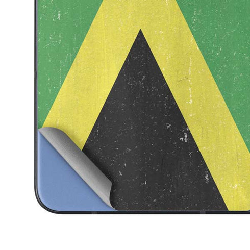 Jamaica Flag Distressed Galaxy Z Fold5 5G Skin