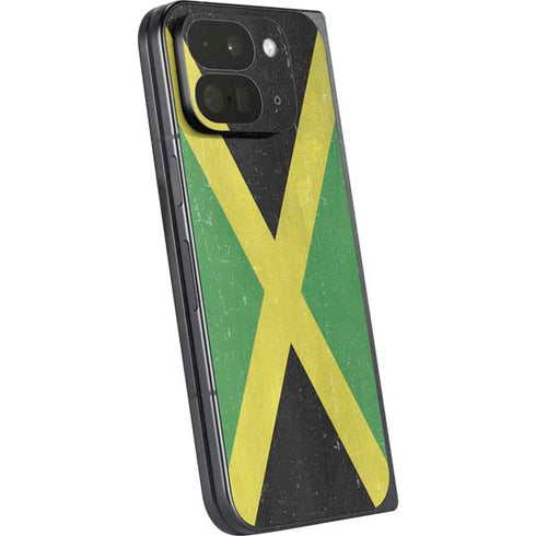 Jamaica Flag Distressed Google Pixel 9 Pro Fold Skin