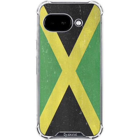 Jamaica Flag Distressed Google Pixel 9a Clear Case