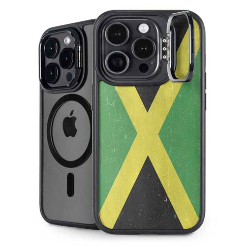 Jamaica Flag Distressed iPhone 13 Pro Max Kickstand Case