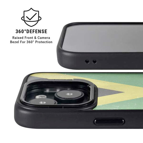 Jamaica Flag Distressed iPhone 14 Plus Kickstand Case