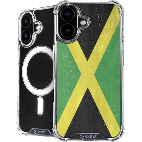 Jamaica Flag Distressed iPhone 16 Plus MagSafe Case