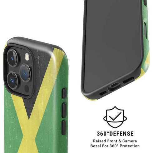 Jamaica Flag Distressed iPhone 16 Pro Magsafe Impact Case