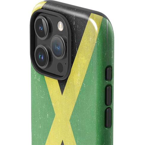 Jamaica Flag Distressed iPhone 16 Pro Max Impact Case
