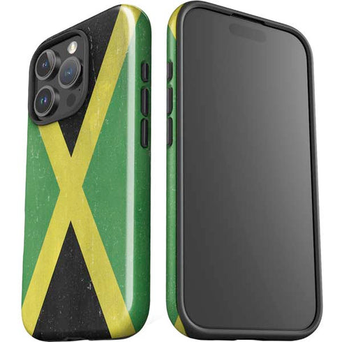 Jamaica Flag Distressed iPhone 16 Pro Max Impact Case