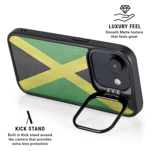 Jamaica Flag Distressed iPhone 16e Kickstand Case