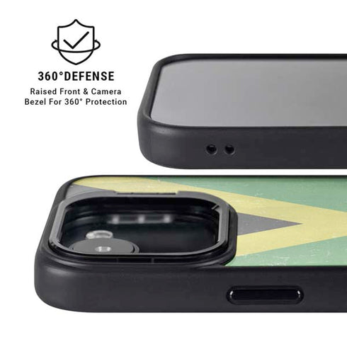 Jamaica Flag Distressed iPhone 16e Kickstand Case