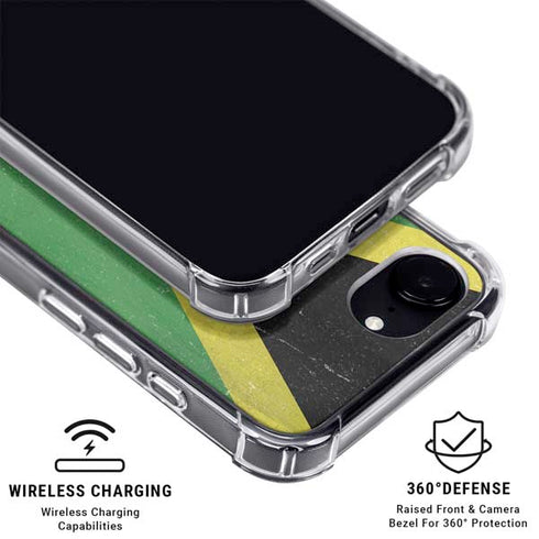 Jamaica Flag Distressed iPhone 16e Clear Case