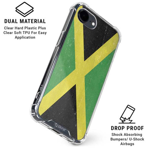 Jamaica Flag Distressed iPhone 16e Clear Case