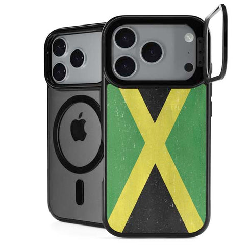Jamaica Flag Distressed iPhone 18 Pro Kickstand Case
