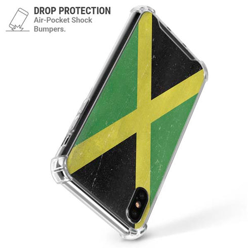 Jamaica Flag Distressed iPhone X/XS Clear Case