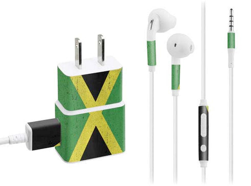 Jamaica Flag Distressed Phone Charger Skin