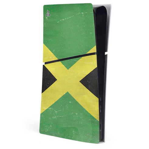 Jamaica Flag Distressed PS5 Slim Digital Edition Console Skin