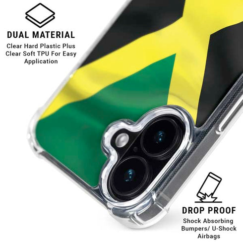 Jamaica Flag iPhone 16 Plus Clear Case