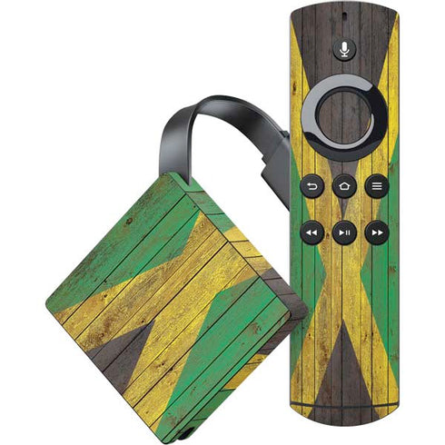 Jamaican Flag Dark Wood Amazon Fire TV Skin