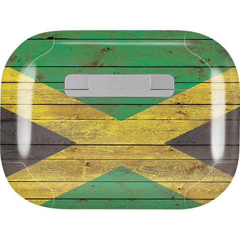 Jamaican Flag Dark Wood AirPods Skins