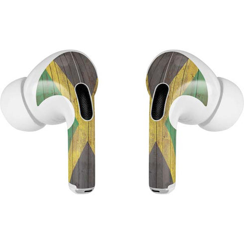 Jamaican Flag Dark Wood AirPods Skins
