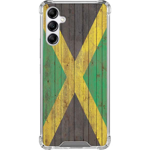 Jamaican Flag Dark Wood Gabb Phone 4 Clear Case