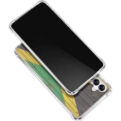 Jamaican Flag Dark Wood Gabb Phone 4 Clear Case