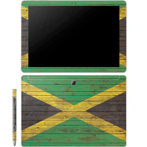 Jamaican Flag Dark Wood Galaxy Book 12in Skin
