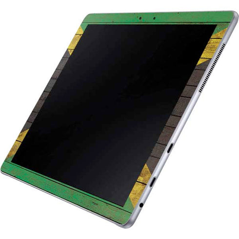 Jamaican Flag Dark Wood Galaxy Book 12in Skin