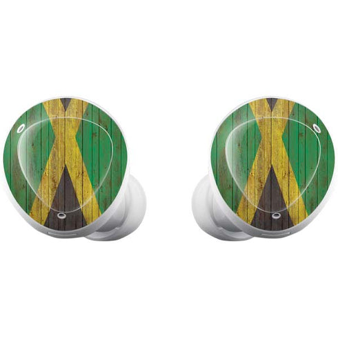 Jamaican Flag Dark Wood Galaxy Buds Plus Skin