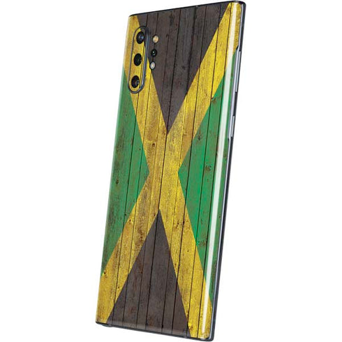 Jamaican Flag Dark Wood Galaxy Note 10 Plus Skin