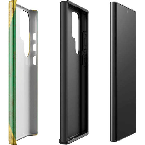 Jamaican Flag Dark Wood Galaxy S23 Ultra Pro Case