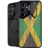 Jamaican Flag Dark Wood Galaxy S25 Kickstand Case