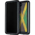 Jamaican Flag Dark Wood Galaxy S24 Plus Waterproof Case