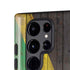 Jamaican Flag Dark Wood Galaxy S25 Ultra Impact Case