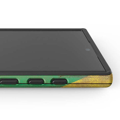 Jamaican Flag Dark Wood Galaxy S25 Ultra Impact Case