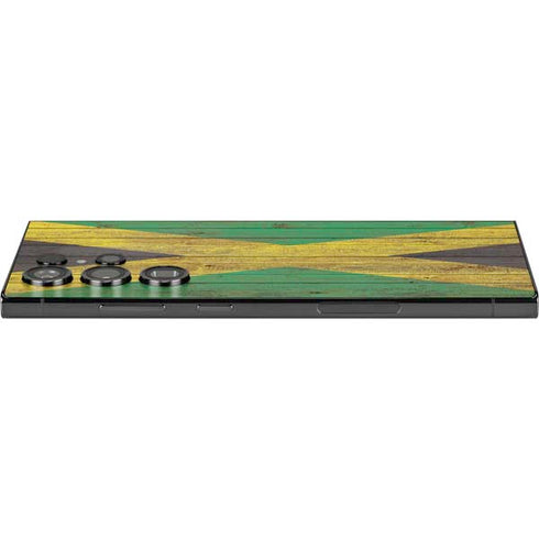 Jamaican Flag Dark Wood Galaxy S24 Ultra Skin