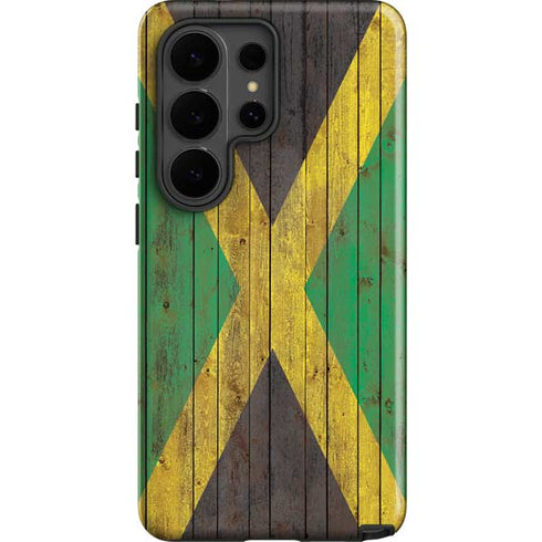 Jamaican Flag Dark Wood Galaxy S26 Ultra Impact Case