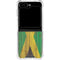 Jamaican Flag Dark Wood Galaxy Z Flip6 Clear Case