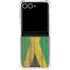 Jamaican Flag Dark Wood Galaxy Z Flip7 Clear Case