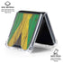 Jamaican Flag Dark Wood Galaxy Z Flip7 Clear Case
