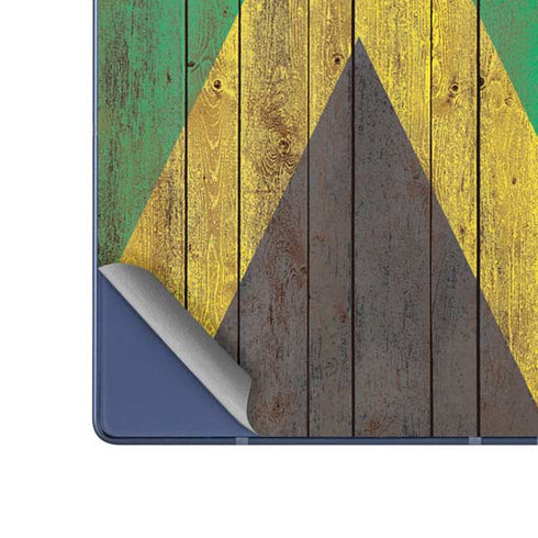 Jamaican Flag Dark Wood Galaxy Z Fold6 Skin