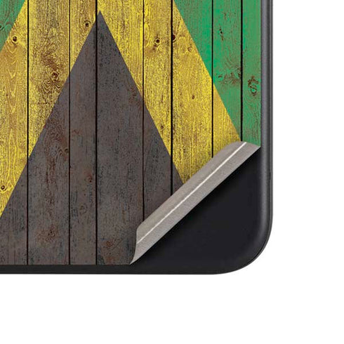 Jamaican Flag Dark Wood Google Pixel 8a Skin