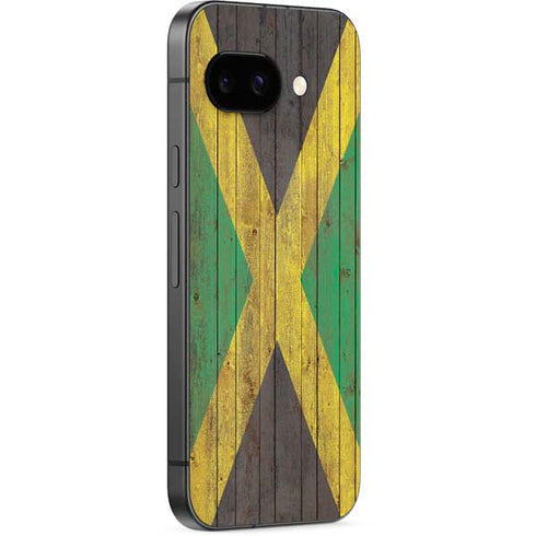 Jamaican Flag Dark Wood Google Pixel 9a Skin