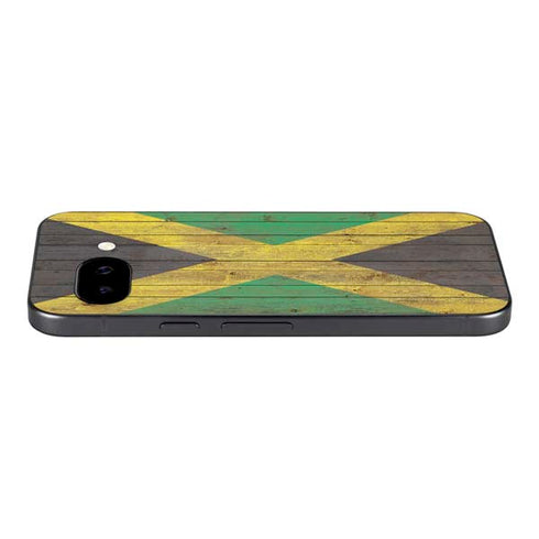 Jamaican Flag Dark Wood Google Pixel 9a Skin