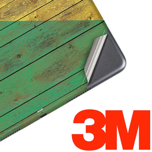 Jamaican Flag Dark Wood iPad Skins