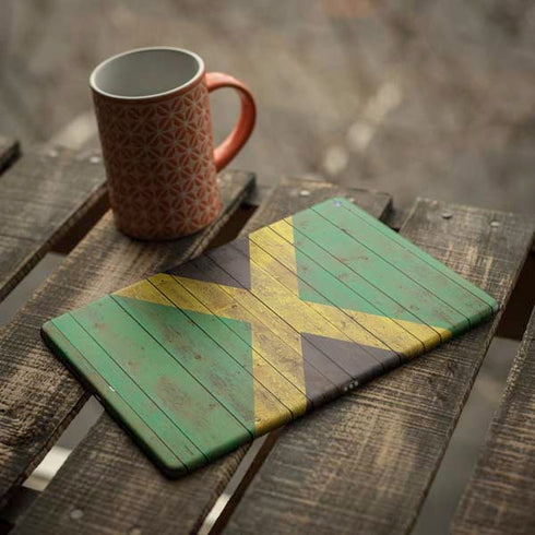 Jamaican Flag Dark Wood iPad Skins