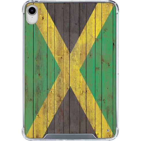 Jamaican Flag Dark Wood iPad 11th Gen (2025) Clear Case