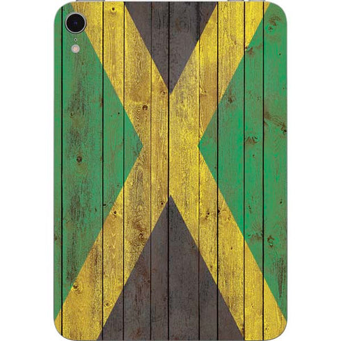 Jamaican Flag Dark Wood Apple iPad Mini Skin