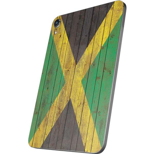 Jamaican Flag Dark Wood Apple iPad Mini Skin